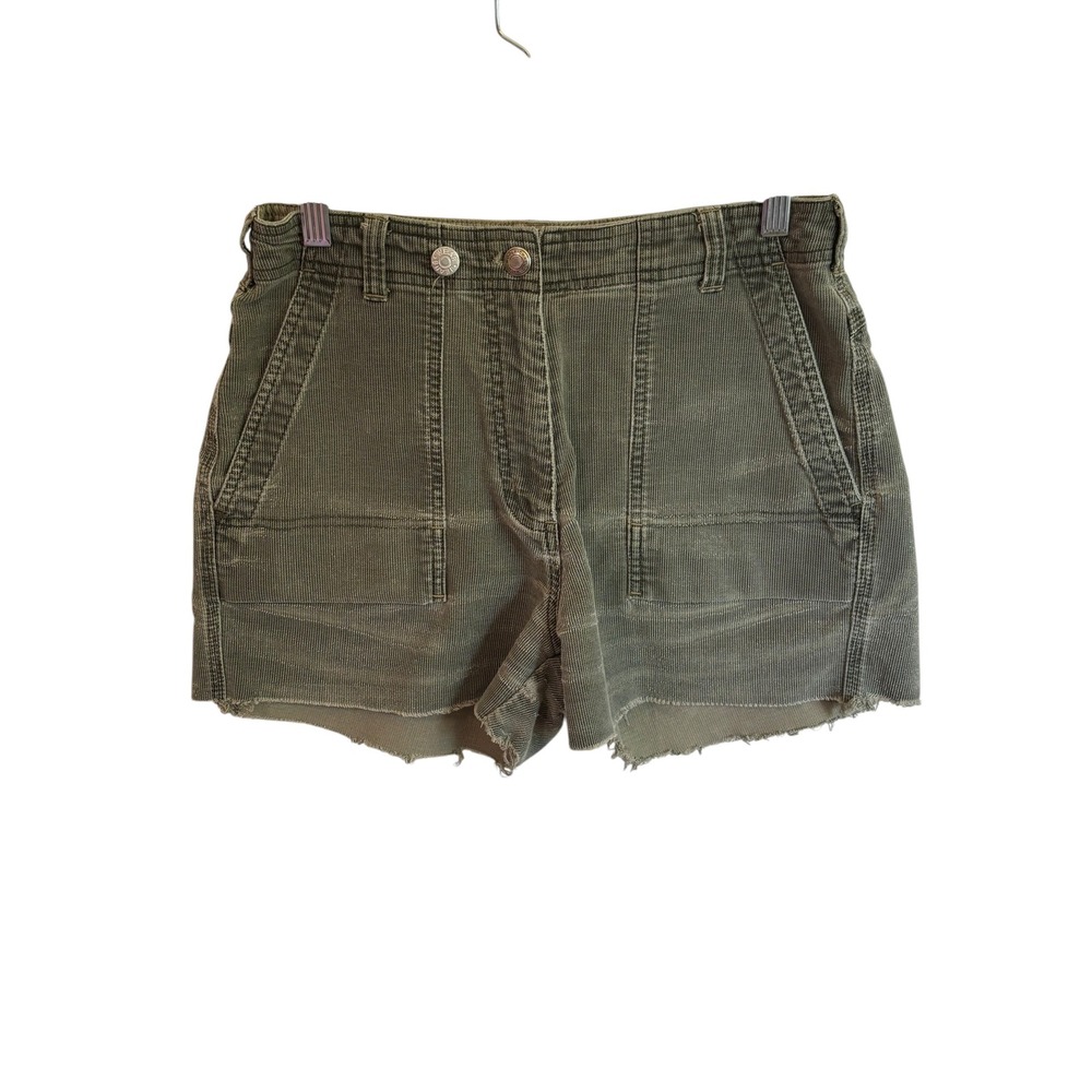Vtg Woolrich Corduroy Cut Off Shorts Womens Sz 6 Olive Green Utility Gorpcore